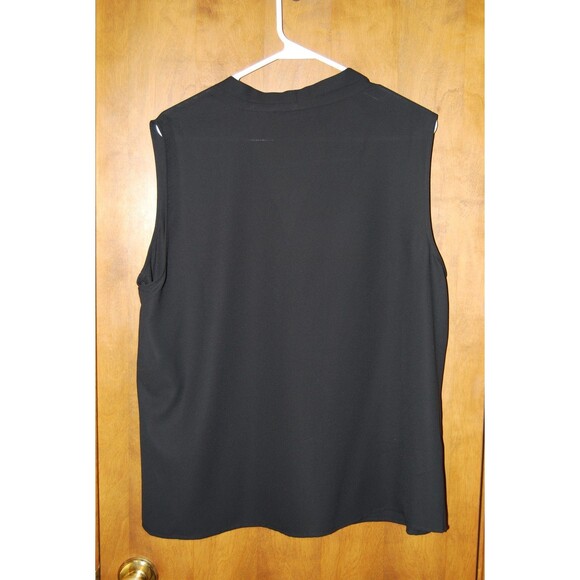NINE WEST Suit Separates Black  Drape Sleeveless Blouse XL V Neck - Picture 3 of 3